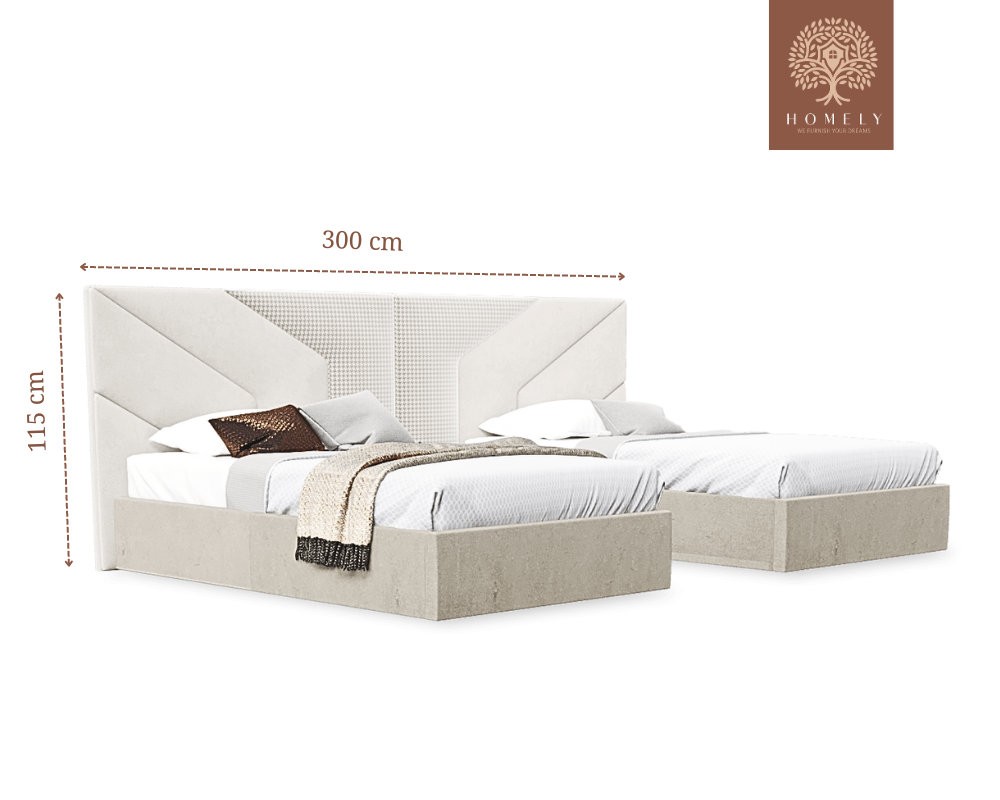 ELEGANCE LIT DOUBLE  AVEC TETE DE LIT XXL ET UNE  TABLE DE NUIT