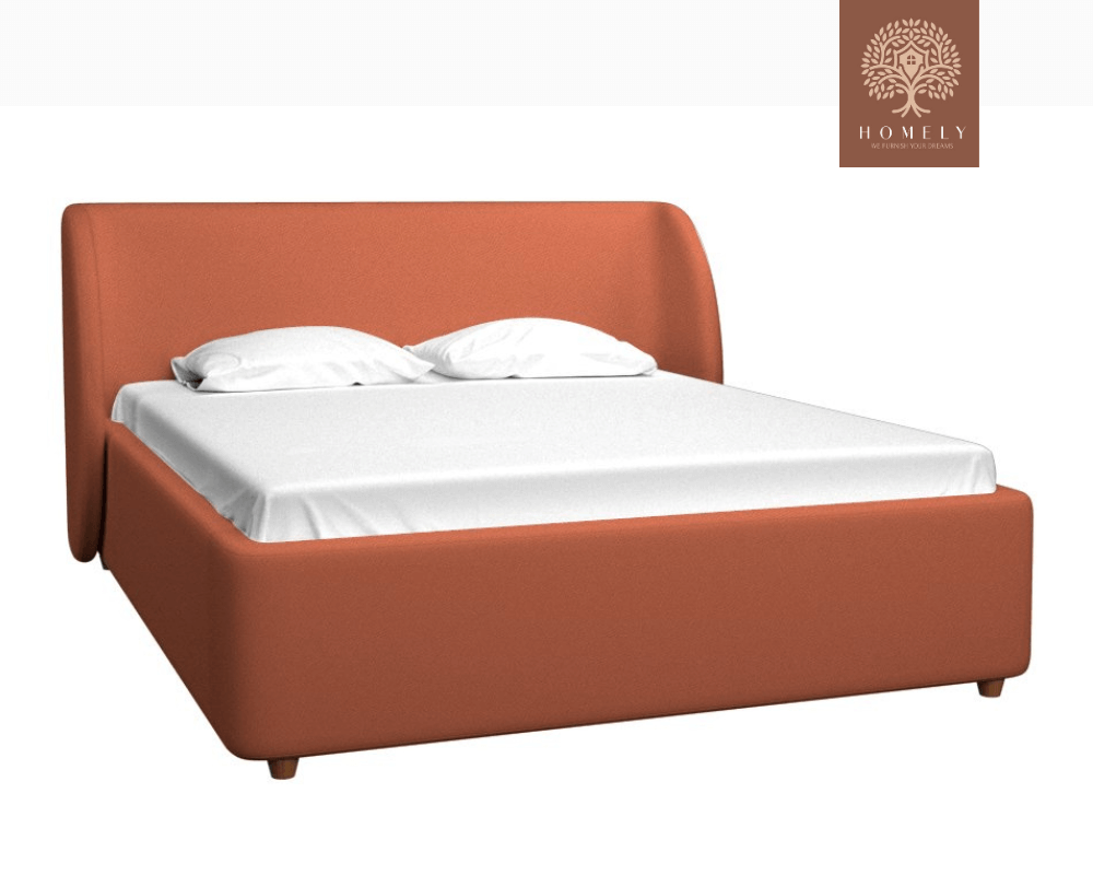 YUNA | LIT DOUBLE EN TISSU ANTI-TACHES CAPITONNÉ AVEC SOMMIER COFFRE