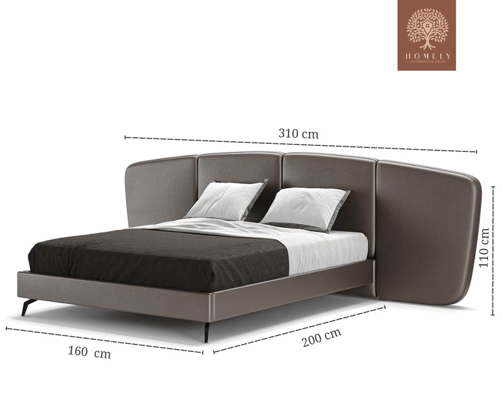 CARDI  LIT DOUBLE AVEC TETE DE LIT XXL