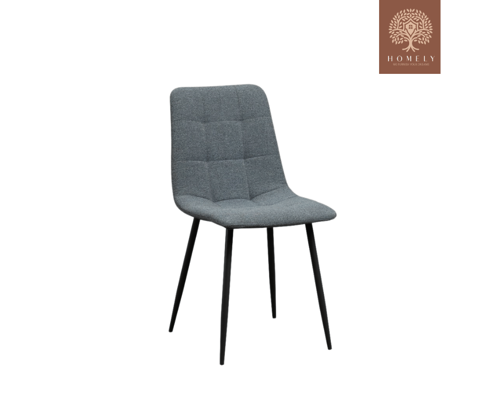 DWEN CHAISE  MODERNE CAPITONNÉE EN VELOURS ANTI-TACHE PIEDS EN METAL