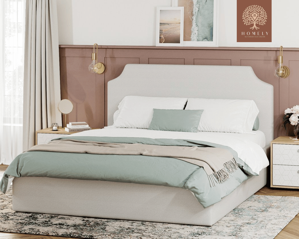 ADONA | LIT DOUBLE EN TISSU ANTI-TACHES CAPITONNÉ