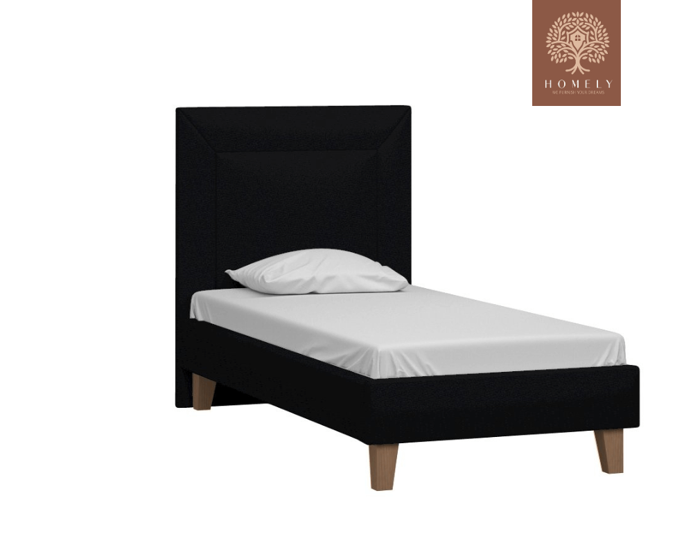 WILLEM | LIT DOUBLE EN TISSU ANTI-TACHES CAPITONNÉ AVEC SOMMIER COFFRE