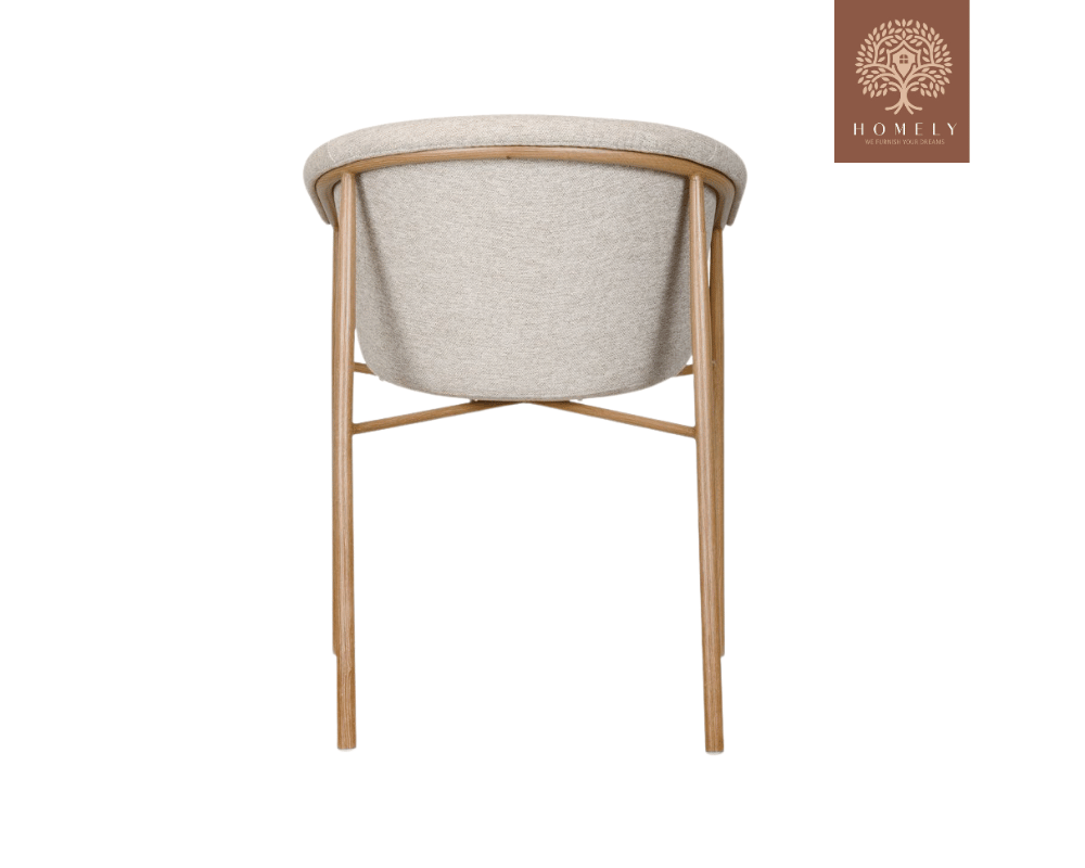 NIXON CHAISE MODERNE CAPITONNÉE EN VELOURS ANTI-TACHE PIEDS EN BOIS ROUGE