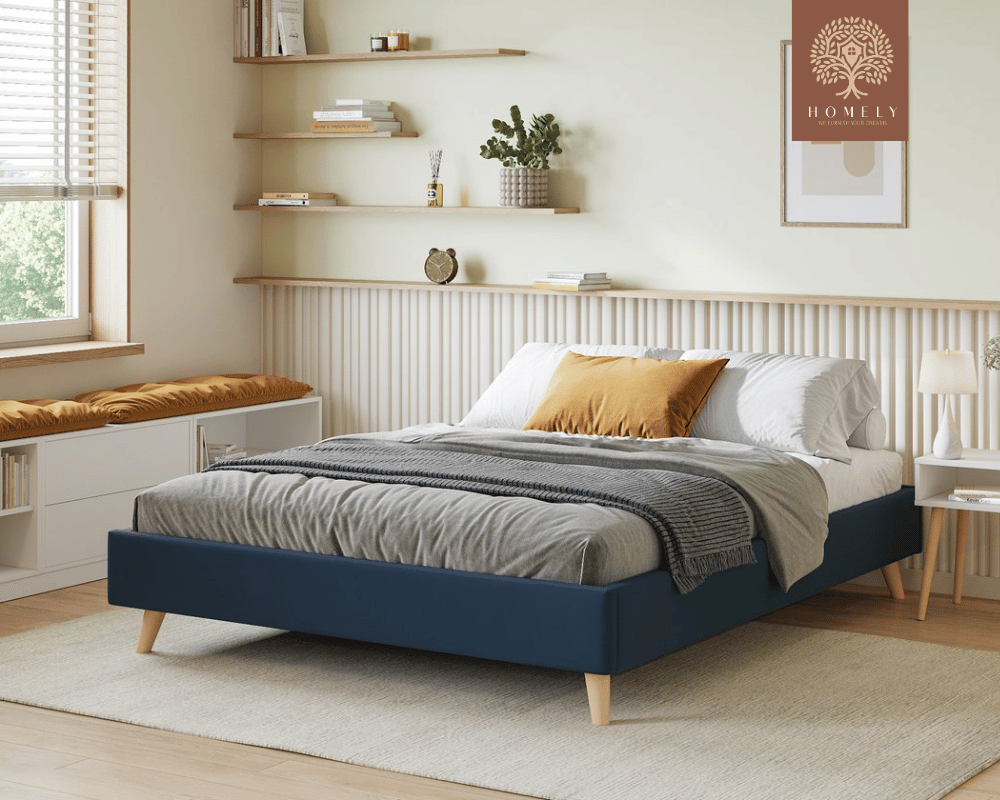 BRAN | LIT DOUBLE EN TISSU ANTI-TACHES CAPITONNÉ