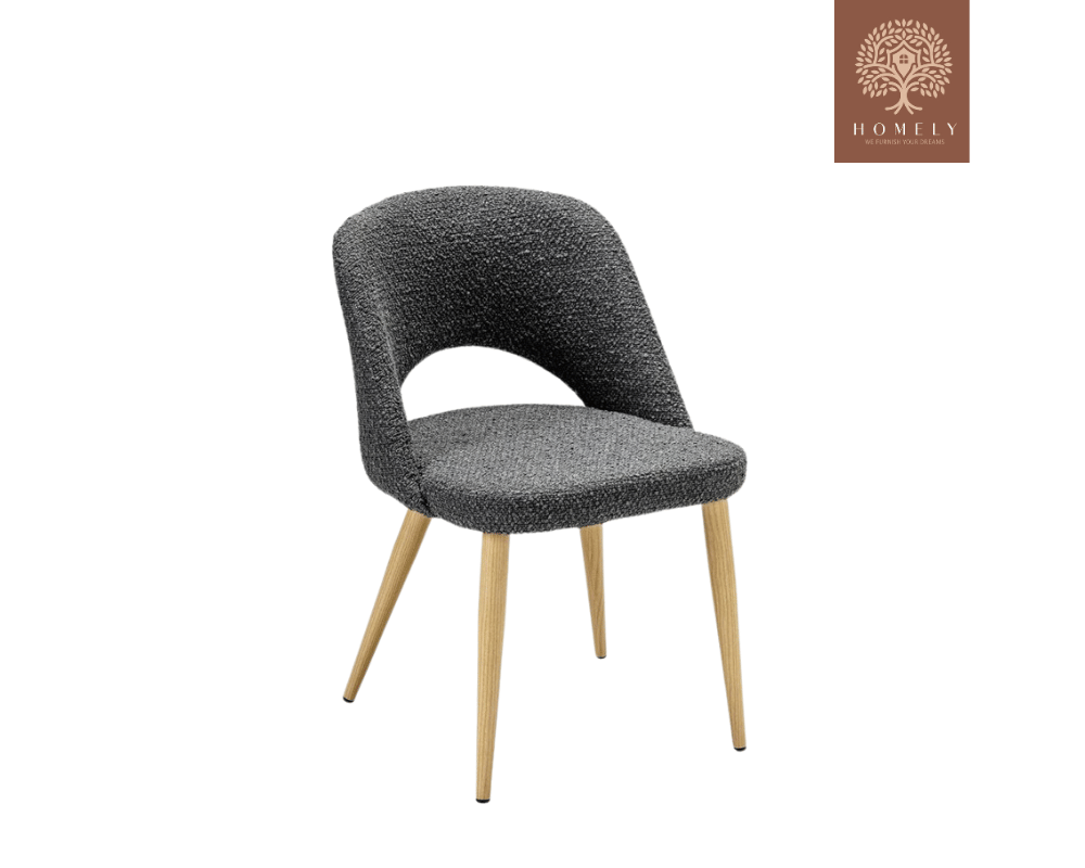 SANDRA CHAISE MODERNE CAPITONNÉE EN VELOURS ANTI-TACHE PIEDS EN BOIS ROUGE