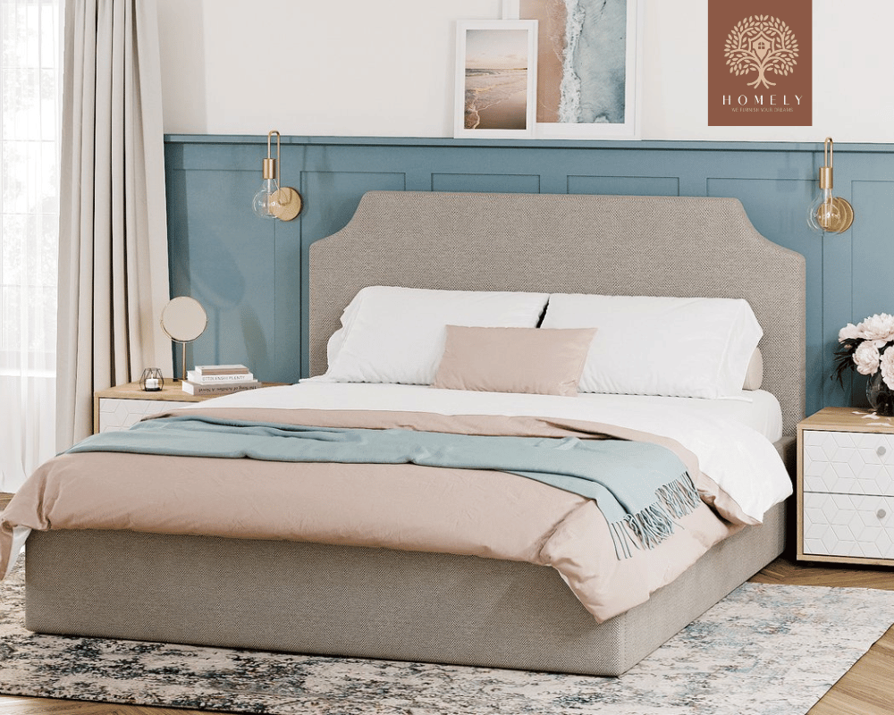 ADONA | LIT DOUBLE EN TISSU ANTI-TACHES CAPITONNÉ