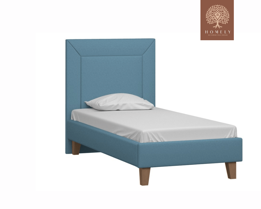 WILLEM | LIT DOUBLE EN TISSU ANTI-TACHES CAPITONNÉ AVEC SOMMIER COFFRE