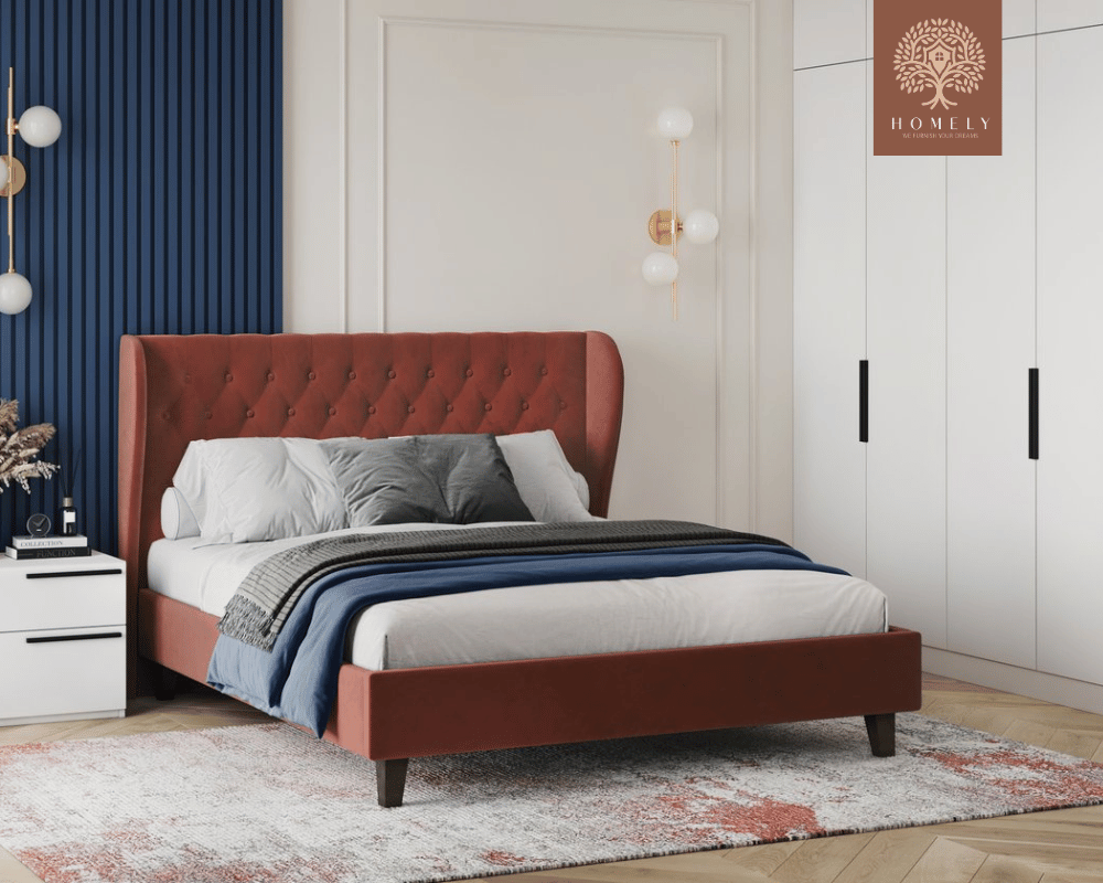 TESLA | LIT DOUBLE EN TISSU ANTI-TACHES CAPITONNÉ