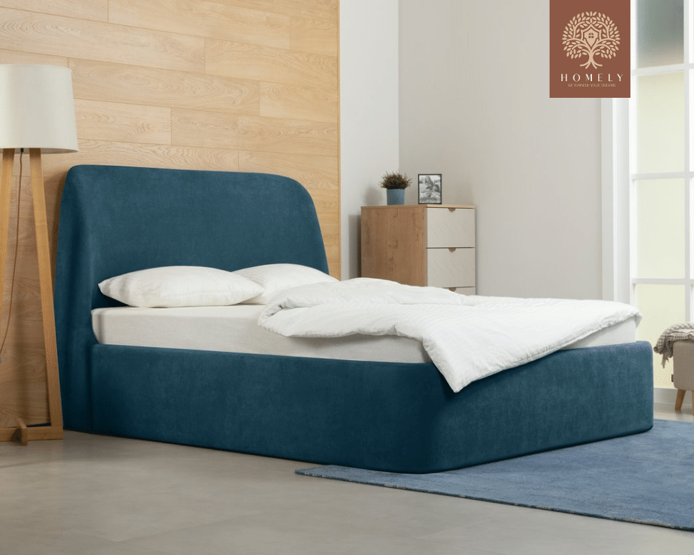 DALTI | LIT DOUBLE EN TISSU ANTI-TACHES CAPITONNÉ