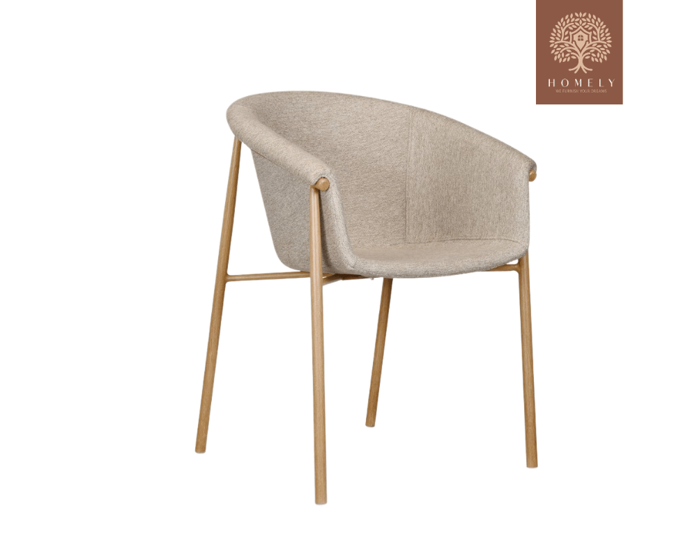 NIXON CHAISE MODERNE CAPITONNÉE EN VELOURS ANTI-TACHE PIEDS EN BOIS ROUGE