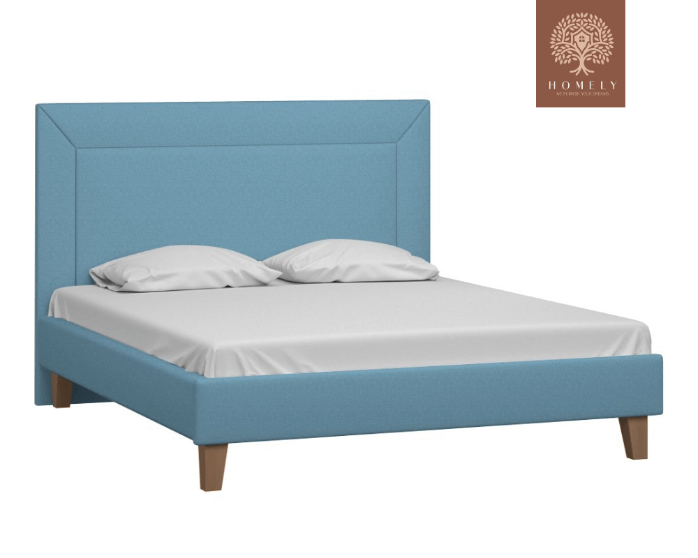 WILLEM | LIT DOUBLE EN TISSU ANTI-TACHES CAPITONNÉ AVEC SOMMIER COFFRE