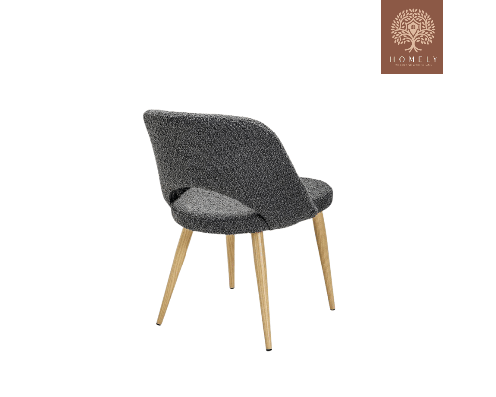 SANDRA CHAISE MODERNE CAPITONNÉE EN VELOURS ANTI-TACHE PIEDS EN BOIS ROUGE