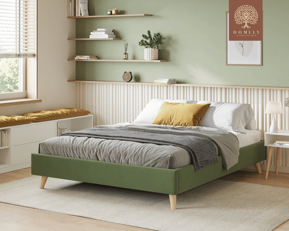 BRAN | LIT DOUBLE EN TISSU ANTI-TACHES CAPITONNÉ