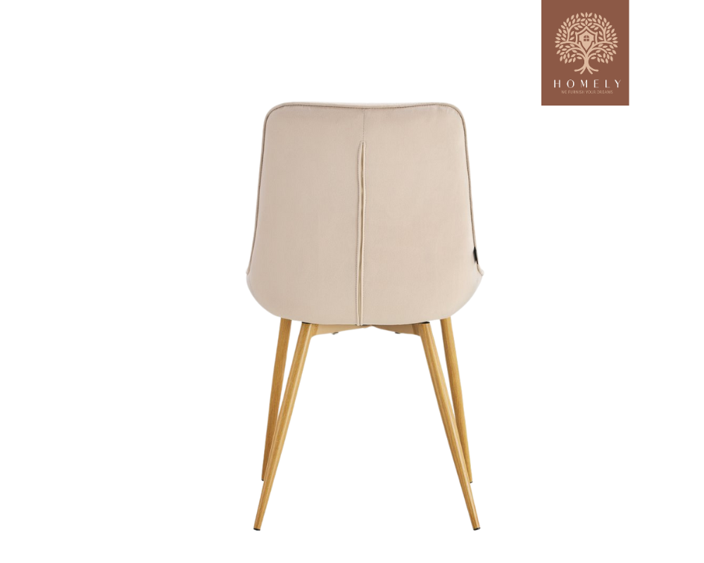 FLEX CHAISE MODERNE CAPITONNÉE EN VELOURS ANTI-TACHE PIEDS EN BOIS ROUGE