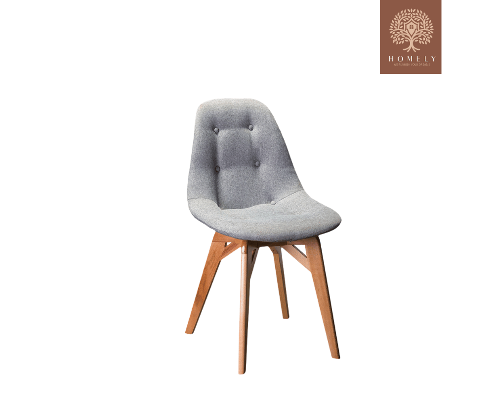 DIANA CHAISE MODERNE CAPITONNÉE EN VELOURS ANTI-TACHE PIEDS EN BOIS ROUGE