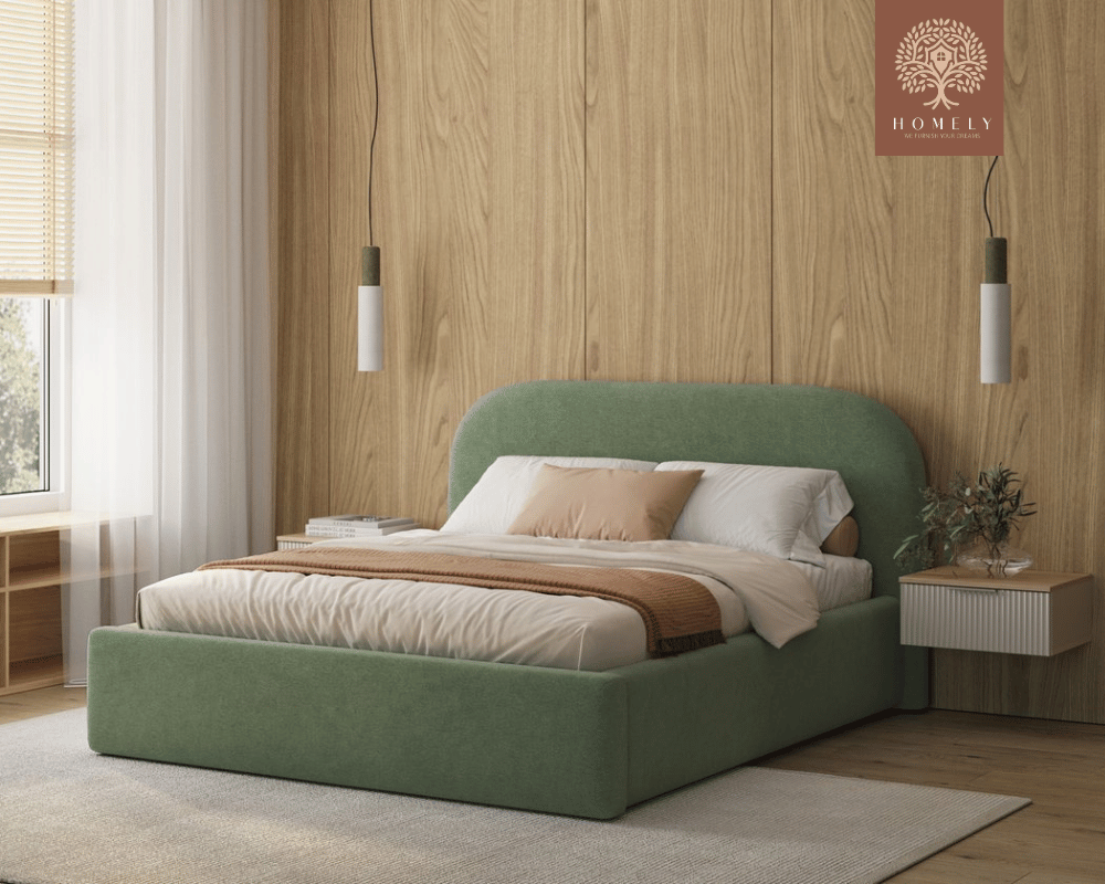 KEVI | LIT DOUBLE EN TISSU ANTI-TACHES CAPITONNÉ