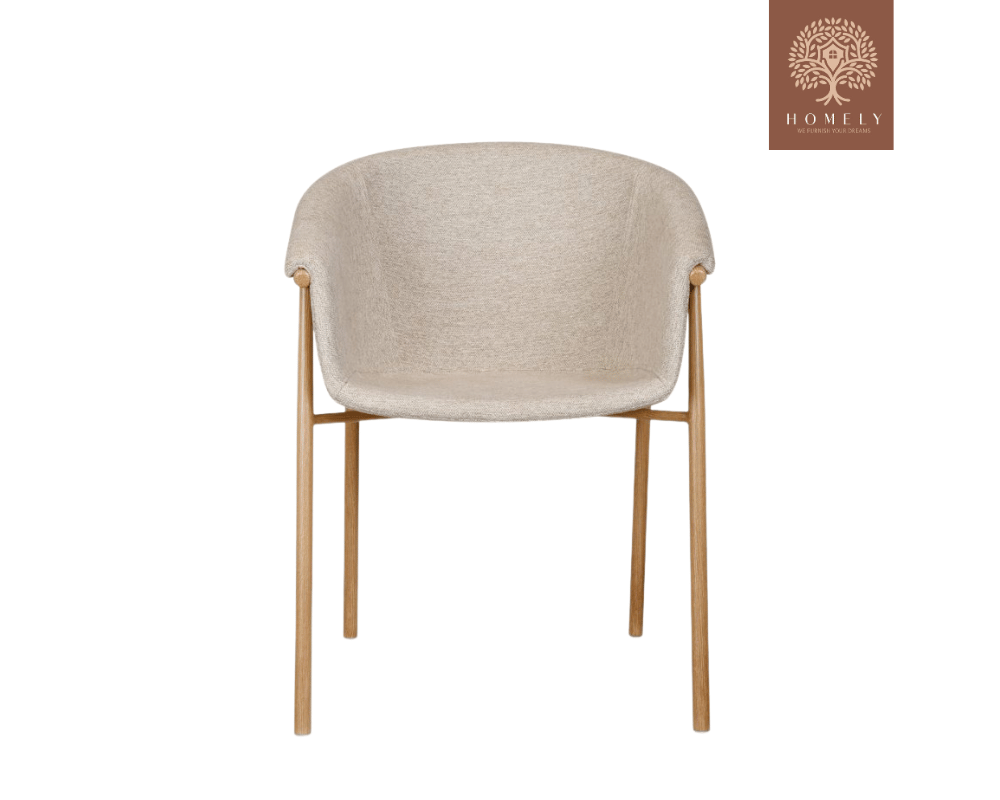 NIXON CHAISE MODERNE CAPITONNÉE EN VELOURS ANTI-TACHE PIEDS EN BOIS ROUGE