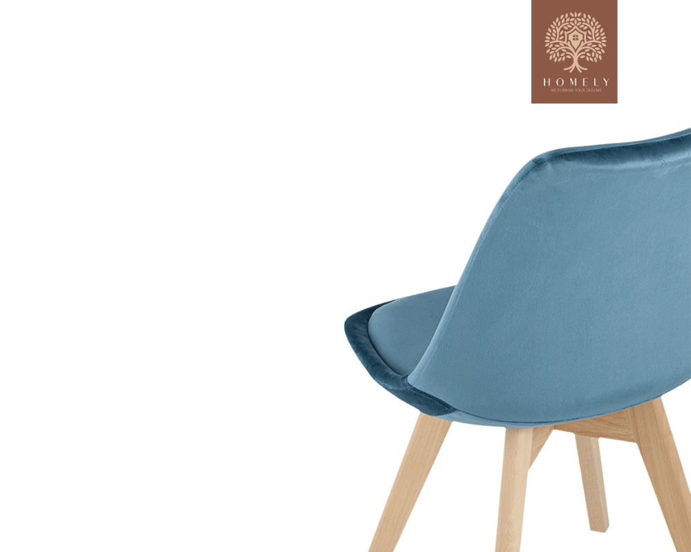 CLARA  CHAISE MODERNE CAPITONNÉE EN VELOURS ANTI-TACHE PIEDS EN BOIS ROUGE