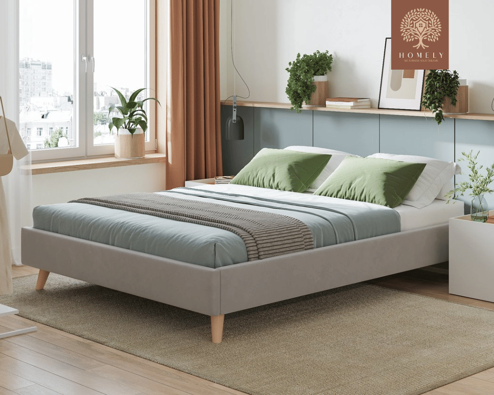 BRAN | LIT DOUBLE EN TISSU ANTI-TACHES CAPITONNÉ