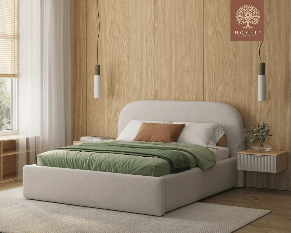 KEVI | LIT DOUBLE EN TISSU ANTI-TACHES CAPITONNÉ