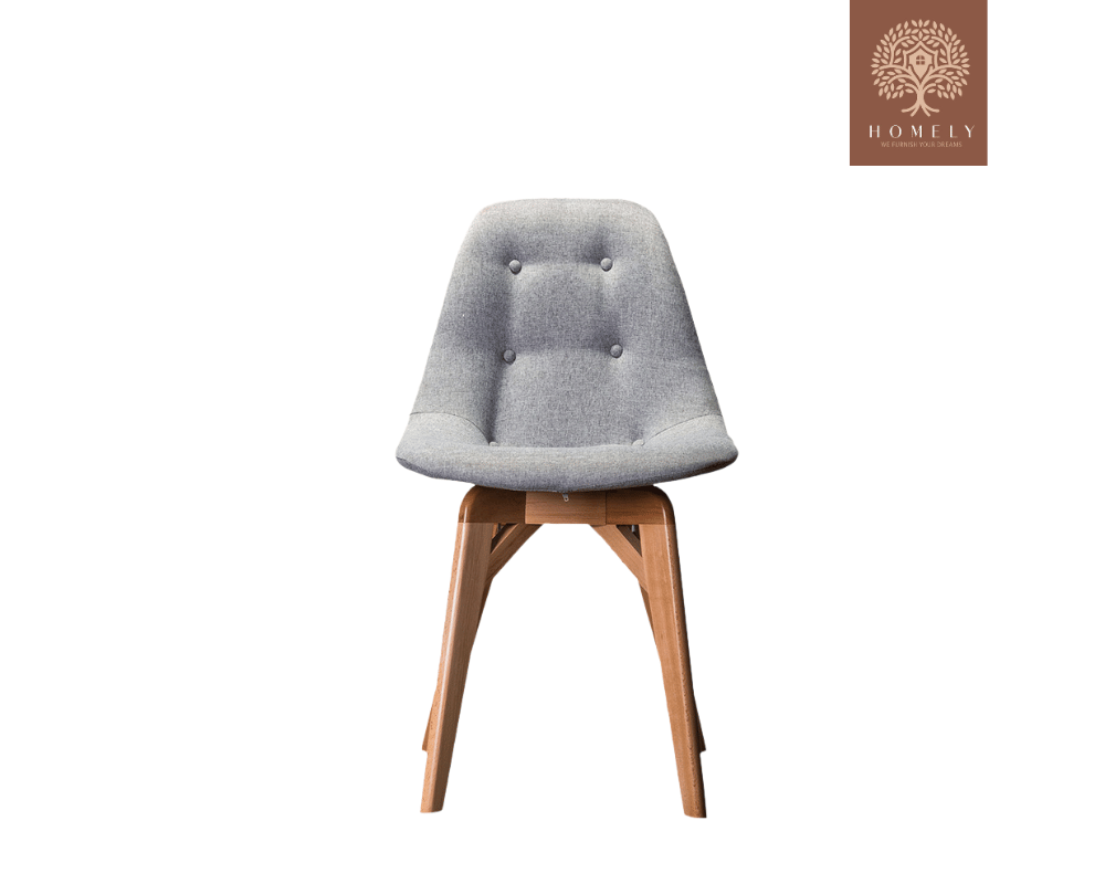 DIANA CHAISE MODERNE CAPITONNÉE EN VELOURS ANTI-TACHE PIEDS EN BOIS ROUGE