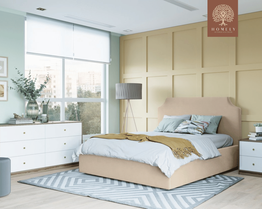 ADONA | LIT DOUBLE EN TISSU ANTI-TACHES CAPITONNÉ