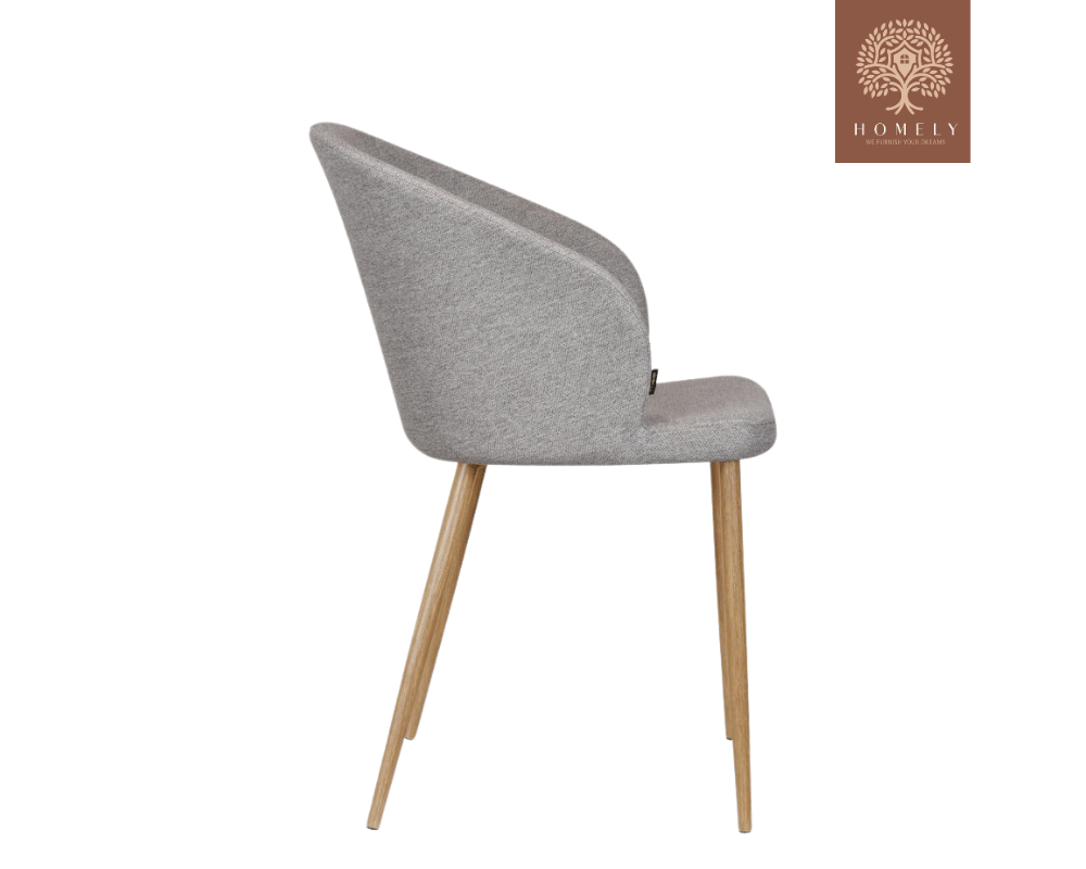 SNORI CHAISE MODERNE CAPITONNÉE EN VELOURS ANTI-TACHE PIEDS EN BOIS ROUGE