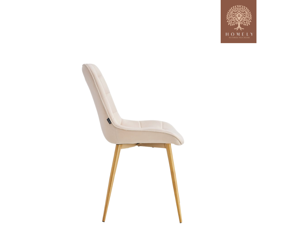 FLEX CHAISE MODERNE CAPITONNÉE EN VELOURS ANTI-TACHE PIEDS EN BOIS ROUGE