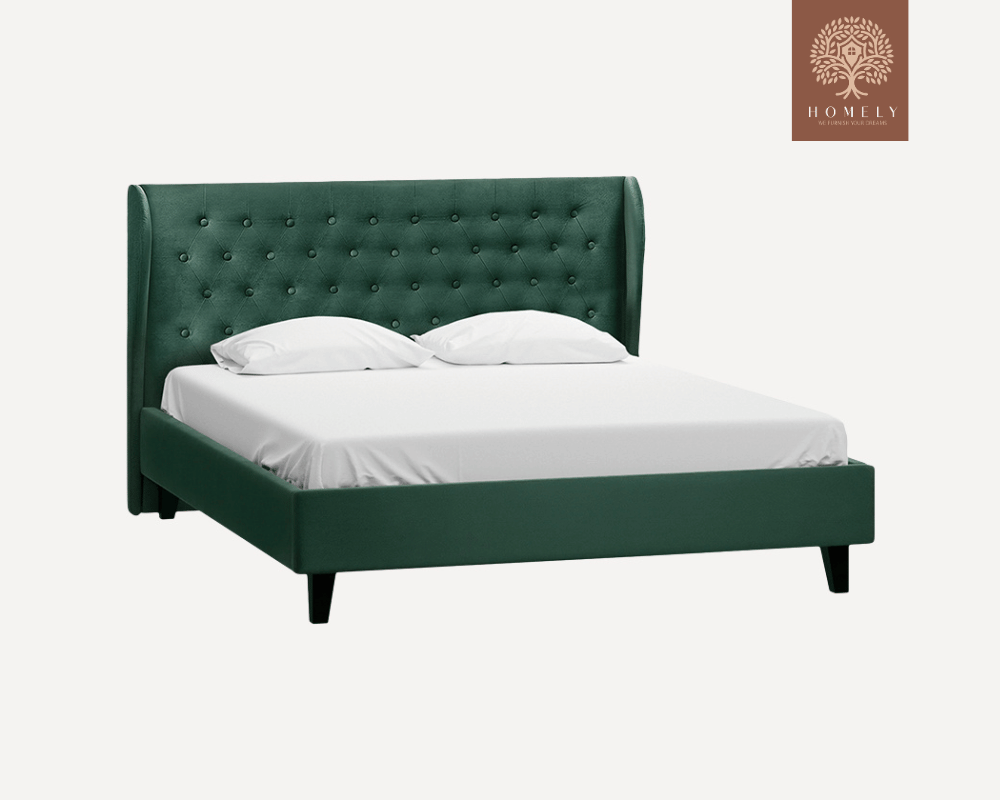 TESLA | LIT DOUBLE EN TISSU ANTI-TACHES CAPITONNÉ