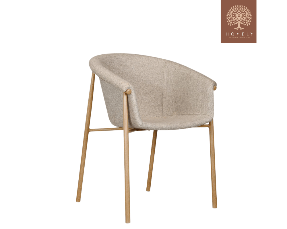 NIXON CHAISE MODERNE CAPITONNÉE EN VELOURS ANTI-TACHE PIEDS EN BOIS ROUGE