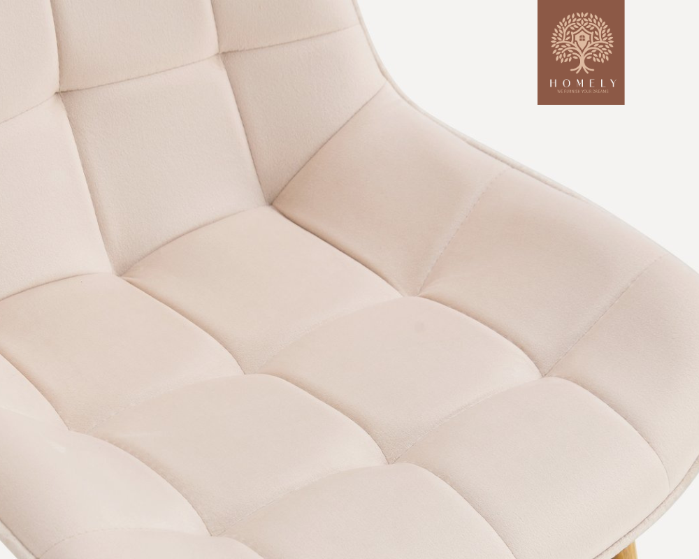 FLEX CHAISE MODERNE CAPITONNÉE EN VELOURS ANTI-TACHE PIEDS EN BOIS ROUGE