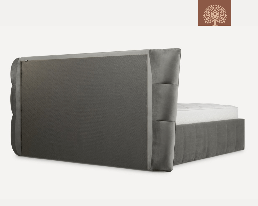 DIAMAND | LIT DOUBLE EN TISSU ANTI-TACHES CAPITONNÉ AVEC SOMMIER COFFRE