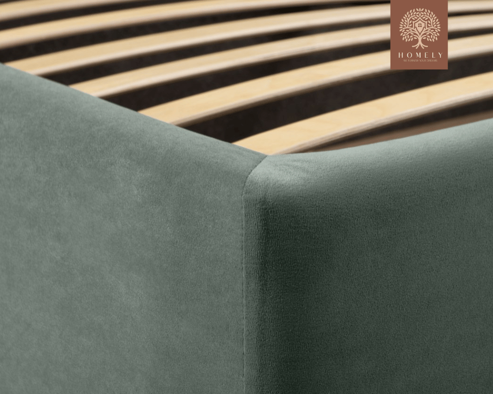 VILLOR | LIT DOUBLE EN TISSU ANTI-TACHES CAPITONNÉ