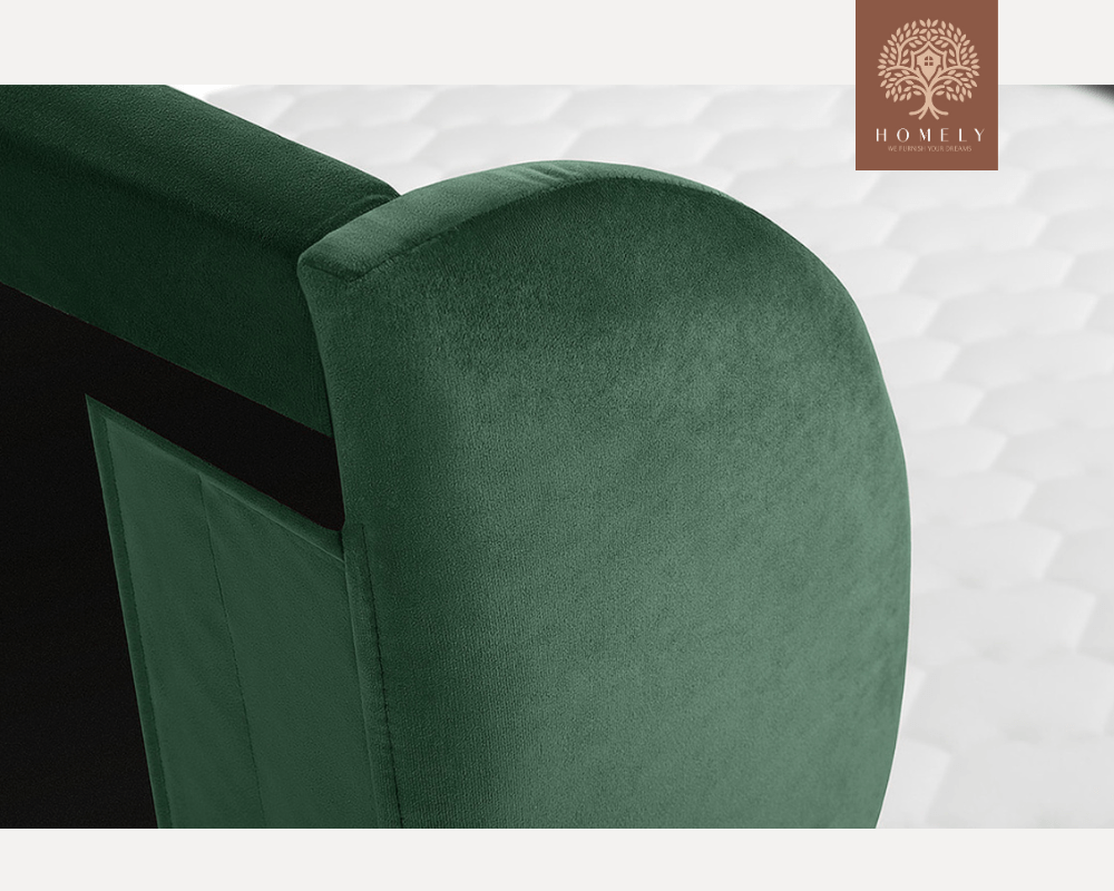 VIENNOIS | LIT DOUBLE EN TISSU ANTI-TACHES CAPITONNÉ AVEC SOMMIER COFFRE