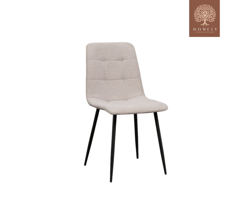 DWEN CHAISE  MODERNE CAPITONNÉE EN VELOURS ANTI-TACHE PIEDS EN METAL