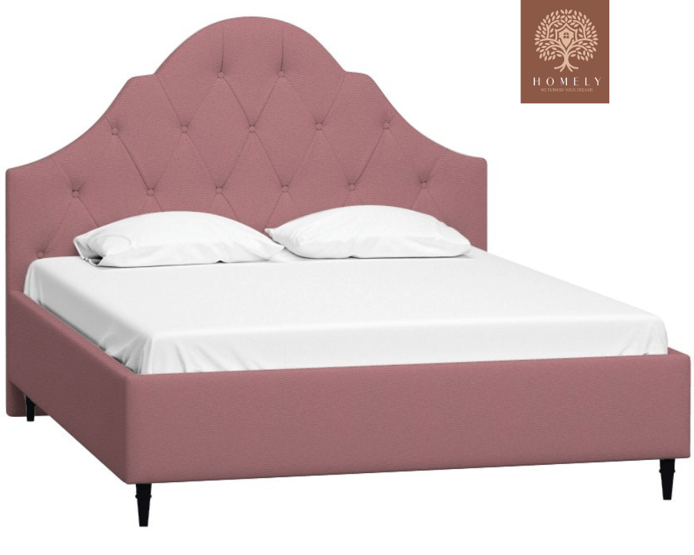 FLORENTIN | LIT DOUBLE EN TISSU ANTI-TACHES CAPITONNÉ AVEC SOMMIER COFFRE