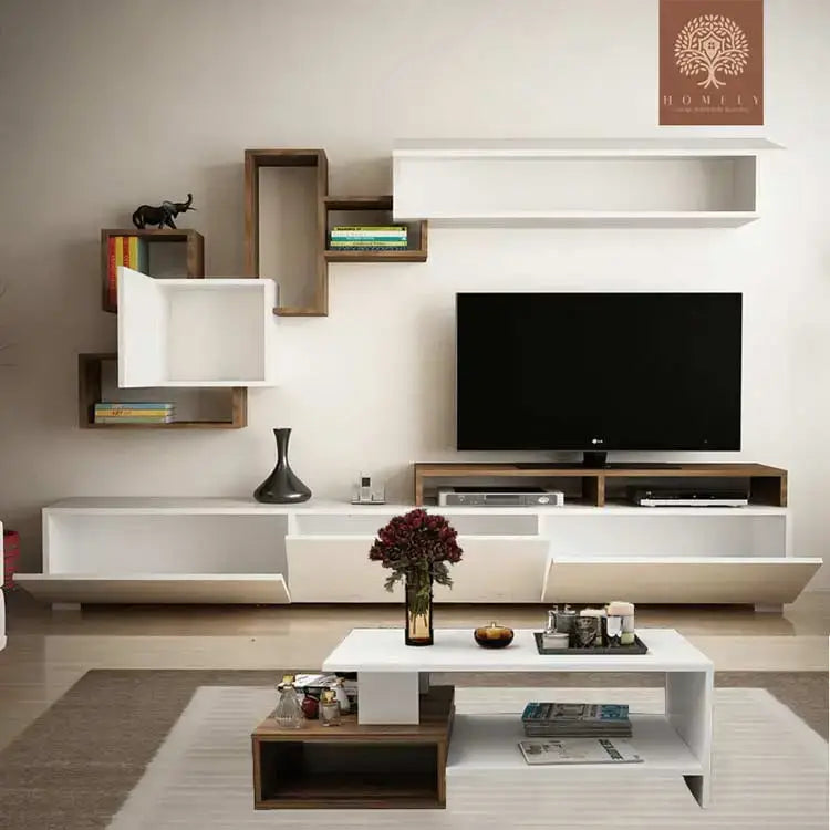 PACK PROMO I MEUBLE TV+TABLE BASSE MODERNE GARTUITE - Homely