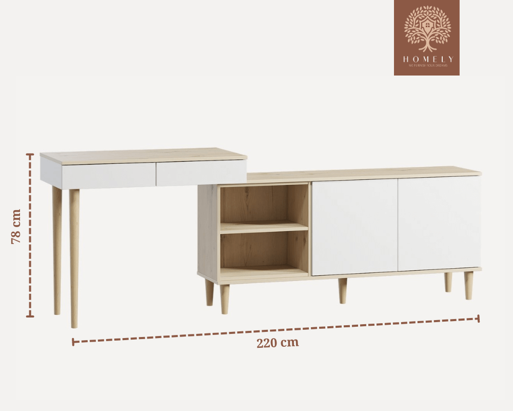 ELWOOD_ENSEMBLE DE MEUBLE TV AVEC BUREAU