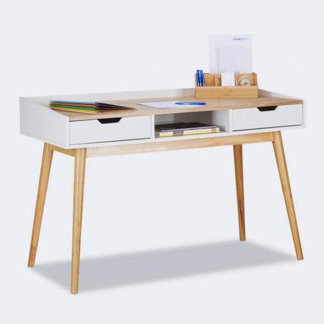 Bureau HELGA 2 tiroirs multifonctionnels - Homely
