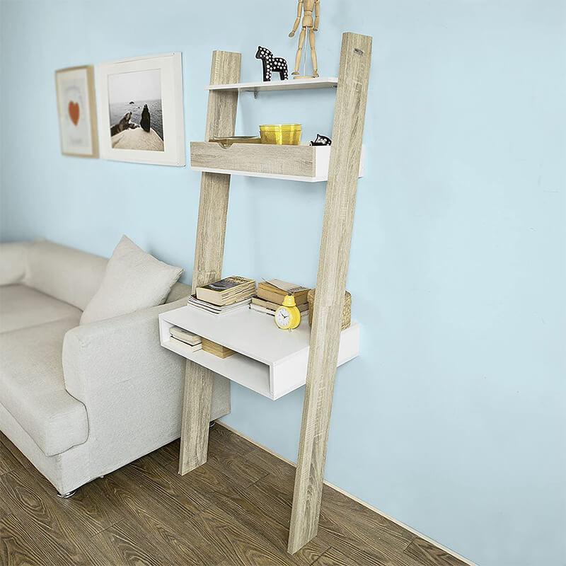 Bureau avec Étagère de Rangement HELGA - Homely