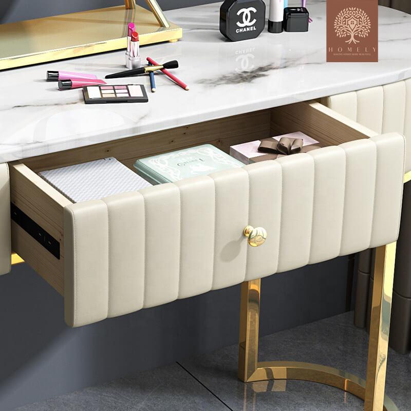 GIULIETTA ENSEMBLE DE COIFFEUSE AVEC TIROIRS MODERNE - Homely