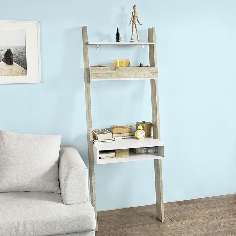 Bureau avec Étagère de Rangement HELGA - Homely