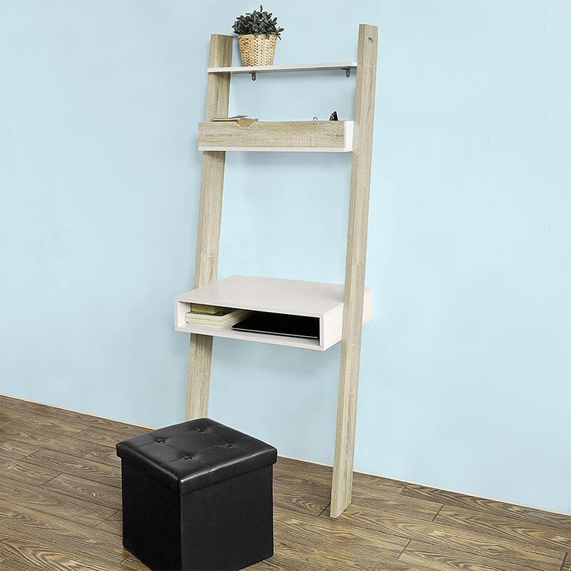 Bureau avec Étagère de Rangement HELGA - Homely