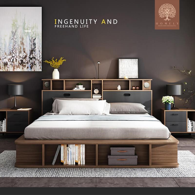 CARDENIA-ENSEMBLE DE CHAMBRE À COUCHER ULTRA-MODERNE- Homely