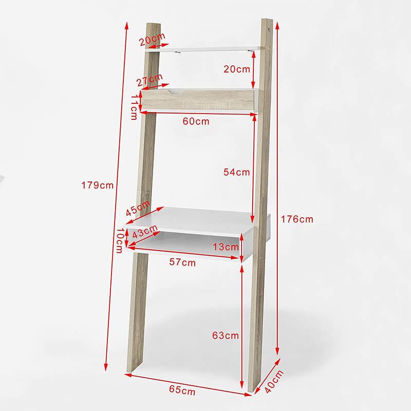 Bureau avec Étagère de Rangement HELGA - Homely