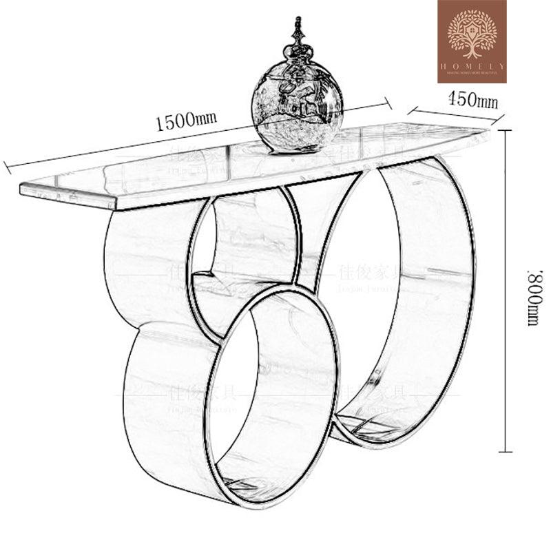 CLIFFROSE-CONSOLE MODERNE AVEC CADRE EN ACIER INOXYDABLE- Homely