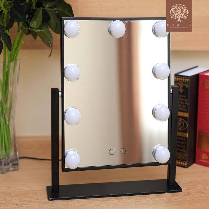 MIROIR MAQUILLAGE HOLLYWOOD ROTATIF À 360 AVEC CONTRÔLE TACTILE INTELLIGENT - Homely