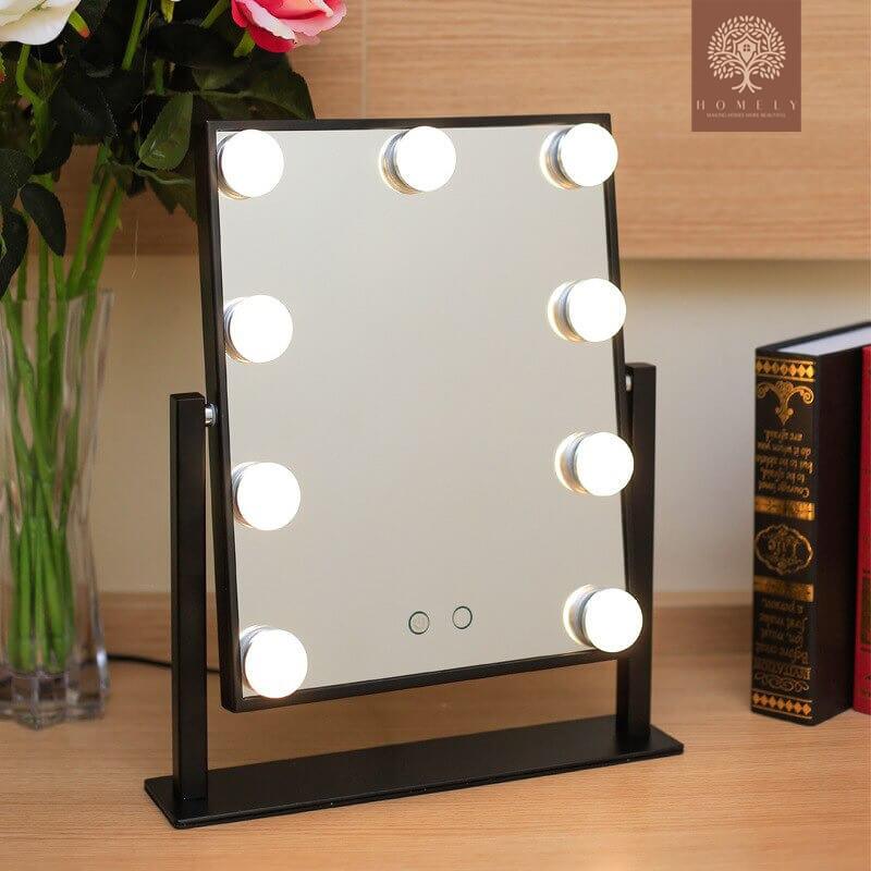 MIROIR MAQUILLAGE HOLLYWOOD ROTATIF À 360 AVEC CONTRÔLE TACTILE INTELLIGENT - Homely