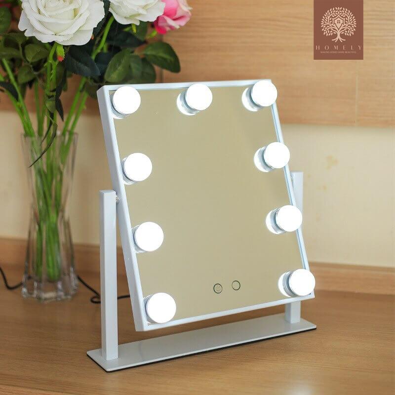 MIROIR MAQUILLAGE HOLLYWOOD ROTATIF À 360 AVEC CONTRÔLE TACTILE INTELLIGENT - Homely