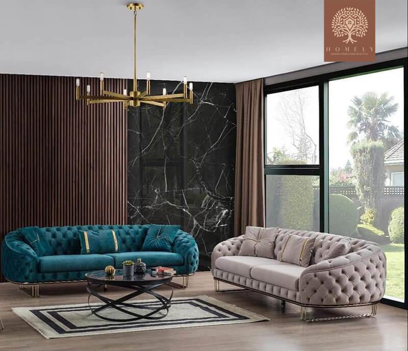 ACACIA-ENSEMBLE DE SALON LUXE 6 PLACES- Homely